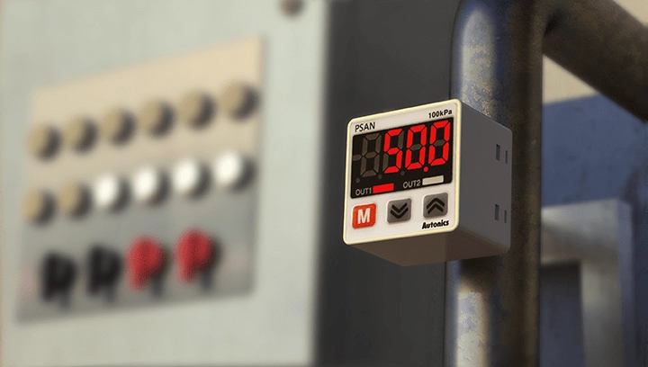 后部端口型数字压力开关安装示例