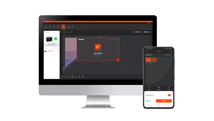 通过 PC 和安卓移动应用程序进行 atLIDAR 软件设置屏幕