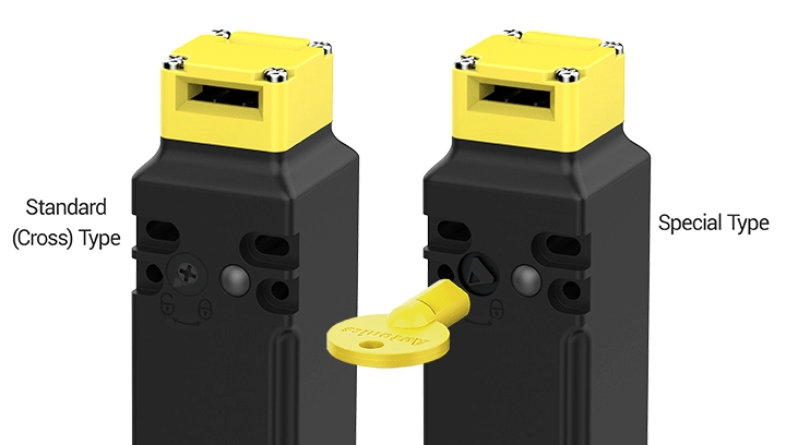 标准型与特殊型释放钥匙比较。