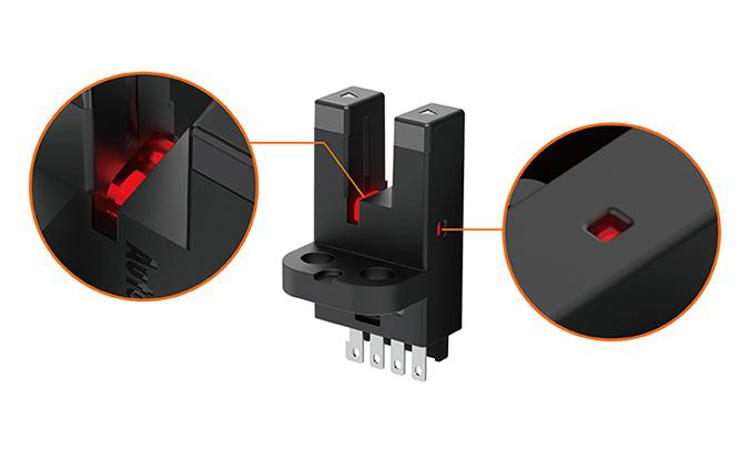 配备全方位动作指示灯的传感器结构放大图