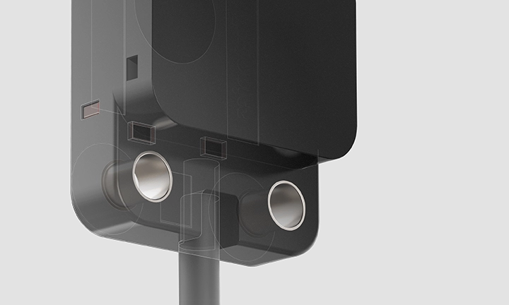 带有 M3 套管(用于防止破损)的传感器结构放大图