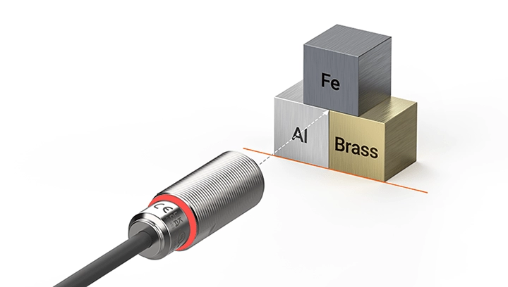 确保铁和铝材料相同的检测距离