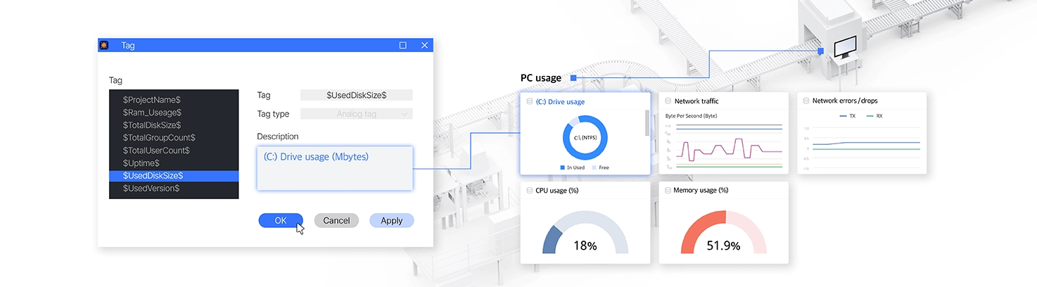 用于即时检查正常运行时间、项目名称、版本等的屏幕