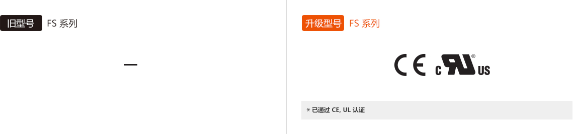 旧型号 : FS Series, 升级型号 : FS Series *已通过 CE, UL 认证